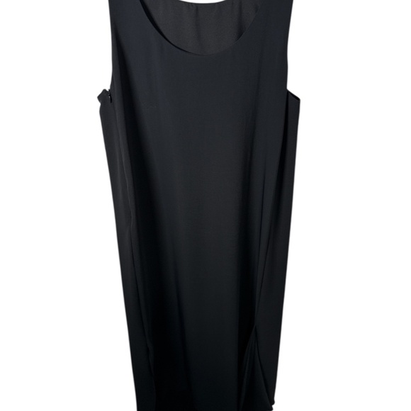 Oak + Fort Draped Sleeveless Tunic Dress – Black – 100% Polyester (Large) - Picture 1 of 10